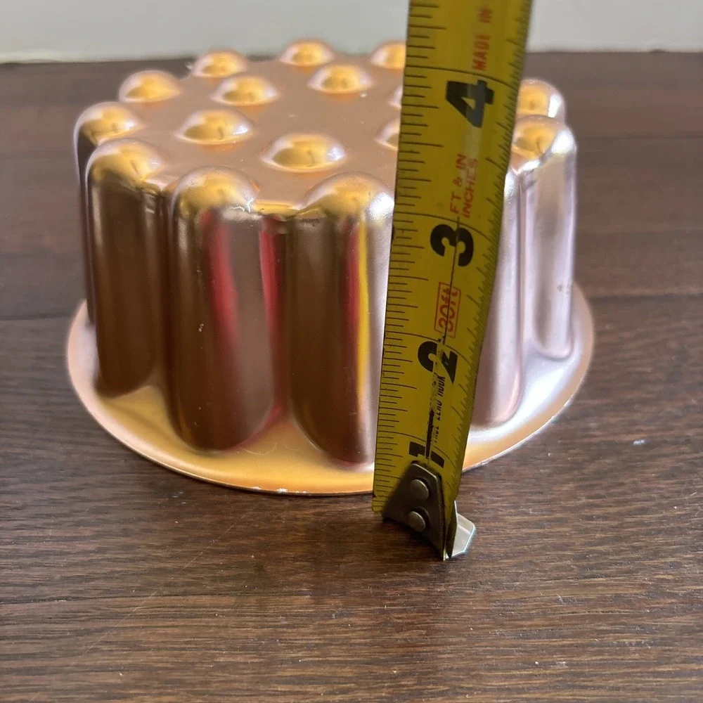 Copper‎ Colored Jell-O Mold Mold Flower Design Hanger 4 Cup Size Aluminum Round